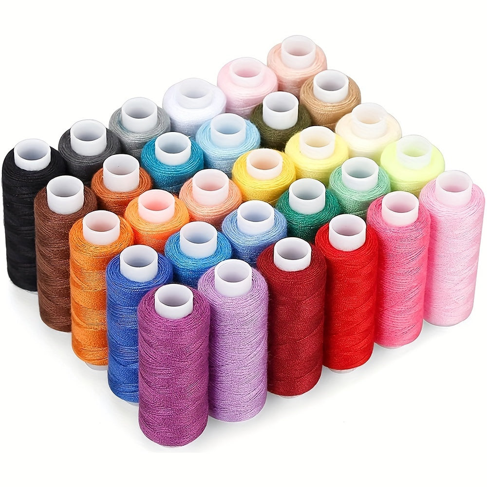 60pcs Color Sewing Threads Kits 250 Yard Spools Polyester Thread For Hand Sewing & Embroidery Needlework Needle Threaders Tool