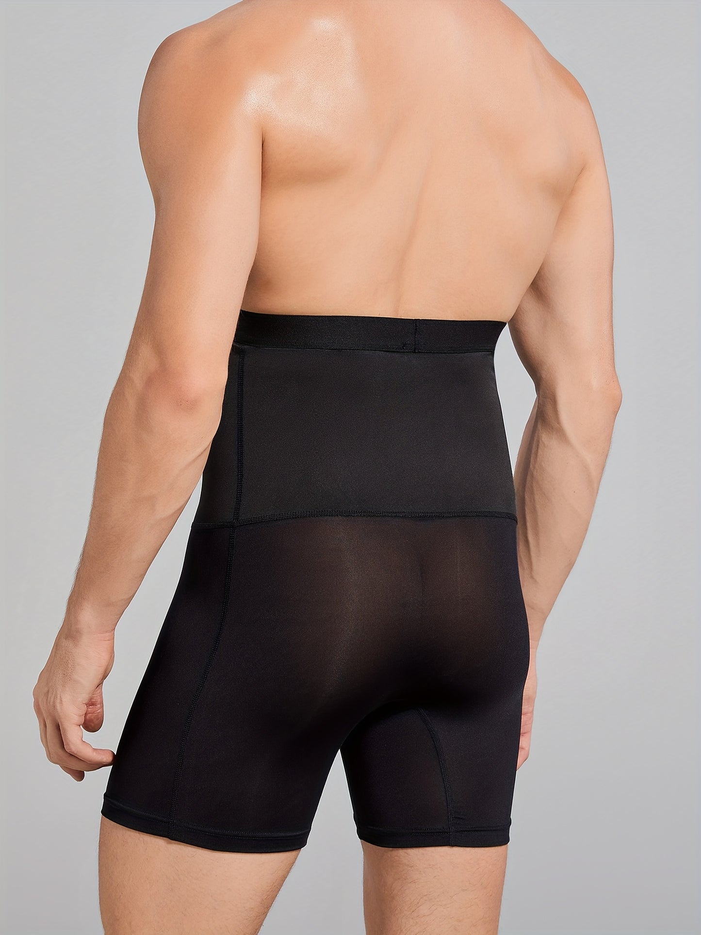 Men's High Waist Shapewear Shorts, Compression Body Shaper, Tummy Control Slimming Bodysuit