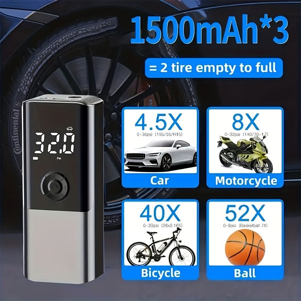 Pompe portative sans fil de compresseur d'air de la pompe 150PSI de pneu de voiture pour le pneu de voiture avec la pompe de pneu de batterie avec la lumière de LED pour la boule de moteur de vélo de voiture