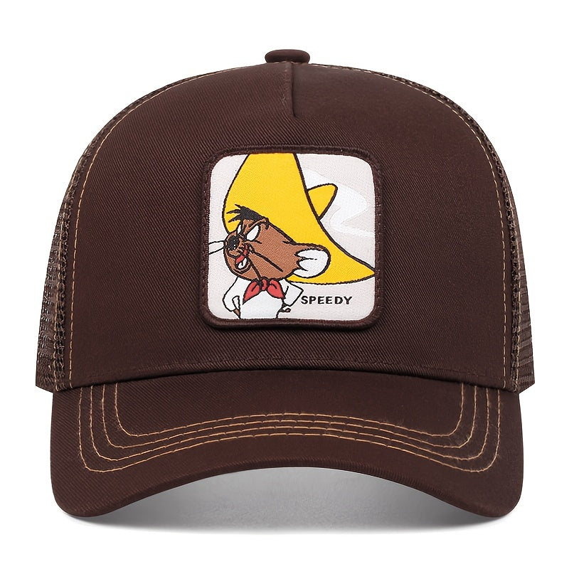 Mignon Souris Patch Trucker Chapeau De Bande Dessinée Broderie Maille Casquette De Baseball Respirant Réglable Anime Soleil Chapeaux Pour Les Femmes et Hommes