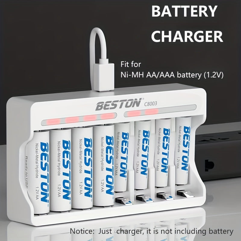 8-Slot Universal USB Ni-MH Akku-Ladegerät-AA &amp; AAA Batterien schnell und sicher aufgeladen