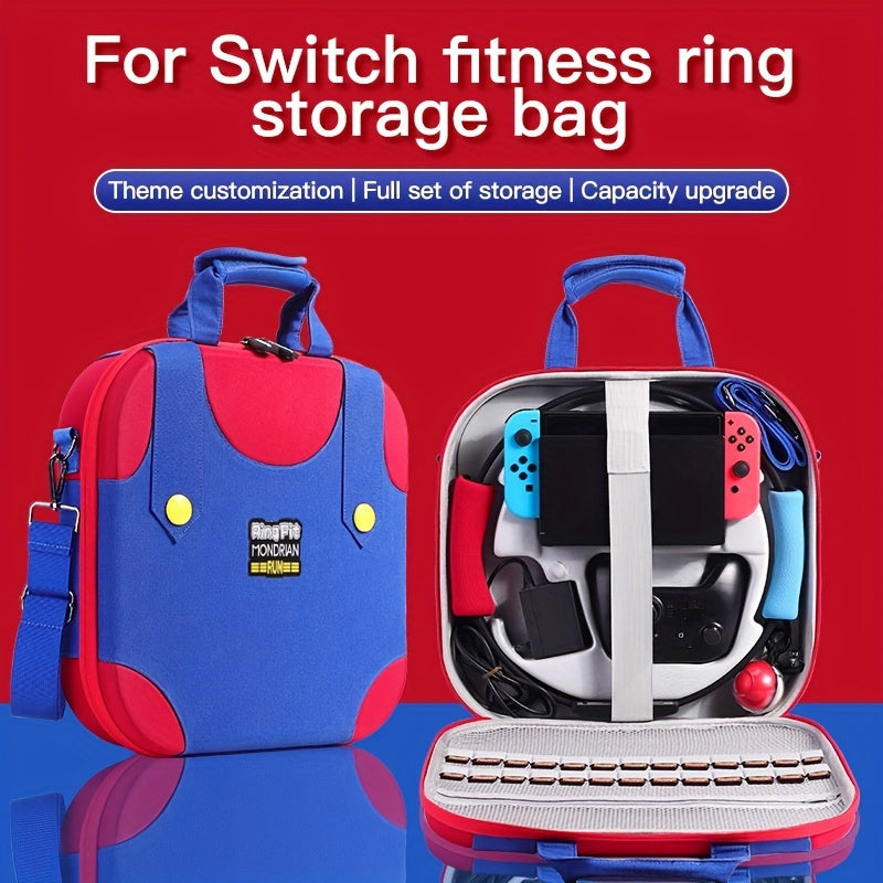 Para Nintendo Switch \ u002FSwitch OLED Fitness Ring Bolsa de almacenamiento, almacenamiento de gran capacidad, un conjunto completo de accesorios de consola de juegos Bolsa de acabado, tema personalizado portátil bolsa grande