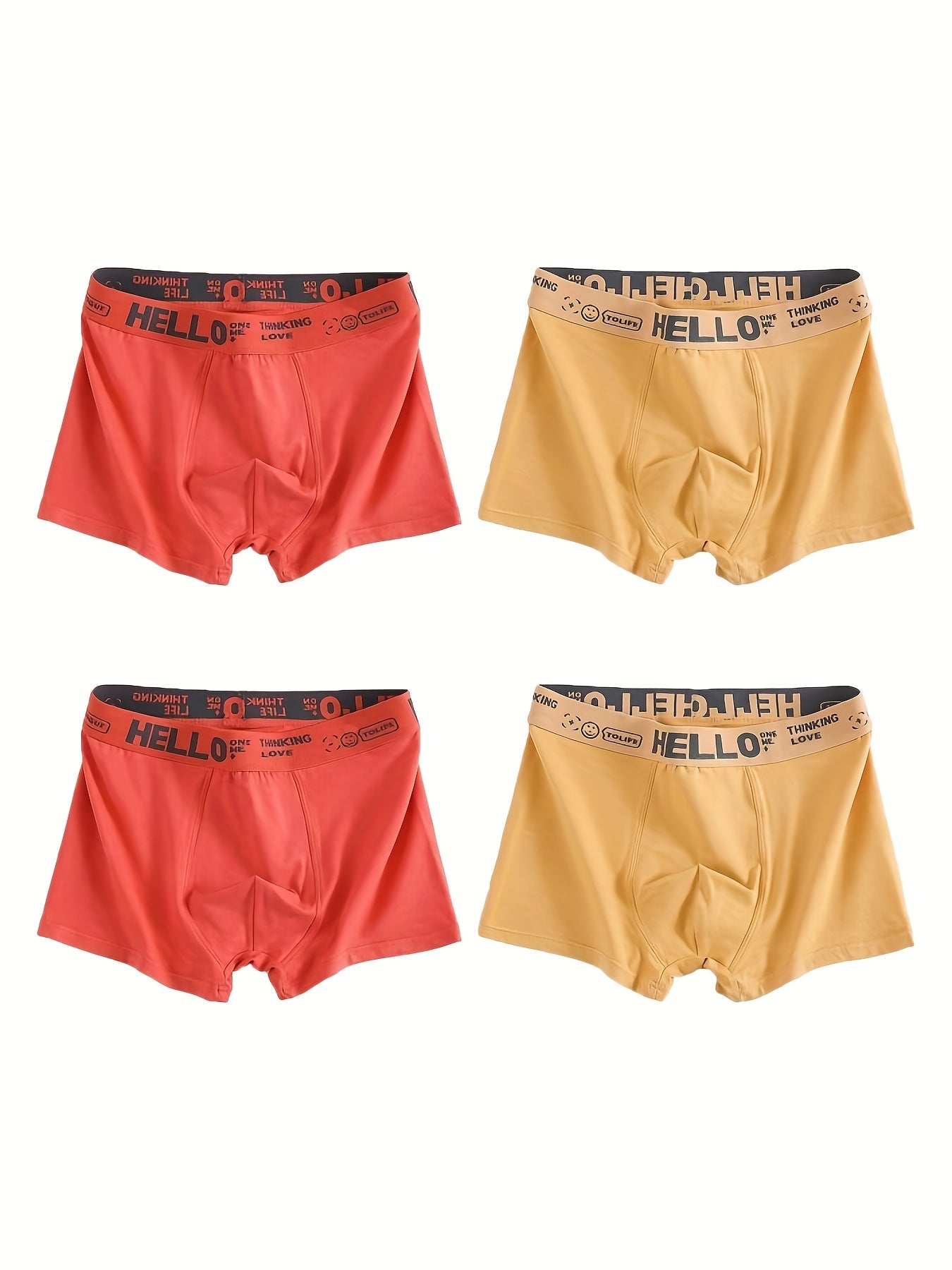 4 Packungen Herren Baumwolle atmungsaktiv bequeme Boxershorts Unterwäsche