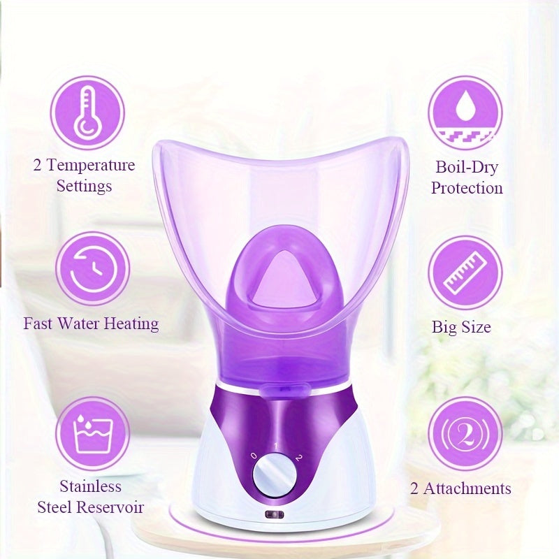 1pc Facial Steamer, Facial Skin Humidifier  With Face Cover And Measure Cup, US Plug