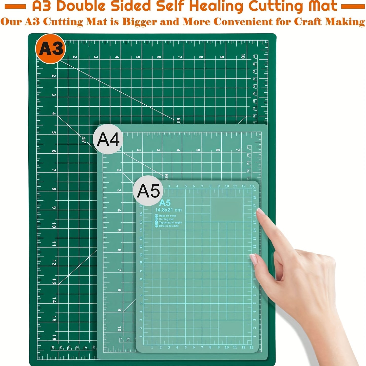 1pc A3 Self Healing Sewing Mat,  Rotary Cutting Mat Double Sided 5-Ply Craft Cutting Board For Sewing Crafts Hobby Fabric Precision Scrapbooking Project