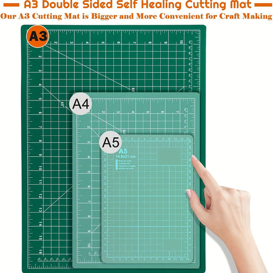 1pc A3 Self Healing Sewing Mat,  Rotary Cutting Mat Double Sided 5-Ply Craft Cutting Board For Sewing Crafts Hobby Fabric Precision Scrapbooking Project