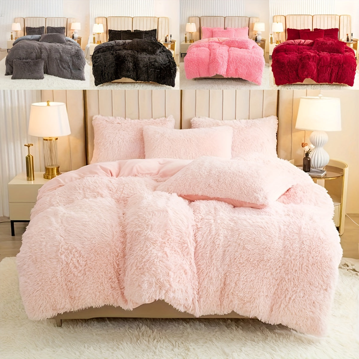 3pcs Multi-color Polyester Bedding Set, 1pc * Duvet Cover + 2pcs * Pillowcase, Without Pillow Core