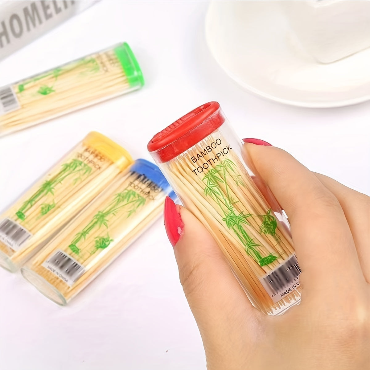 1pc, Bamboo Toothpicks, Disposable Wooden Toothpicks, Multifunctional Toothpicks, Dental Cleaning Toothpicks, Fruit Fork Thoothpicks, Portable Toothpicks For Home Restaurant Hotel, Cleaning Supplies, Cleaning Gadgets, Back To School Supplies