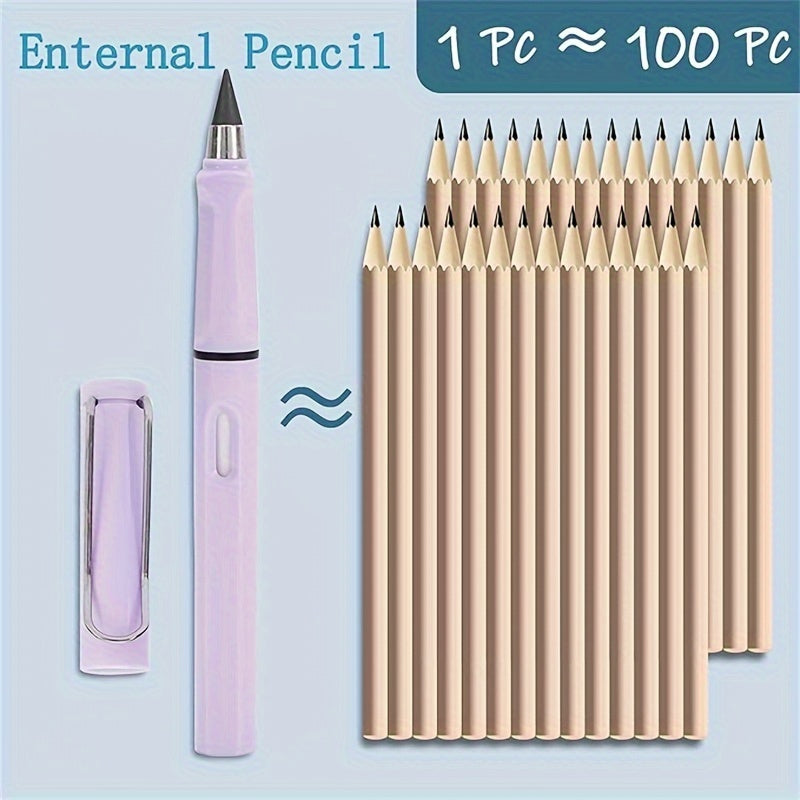 6pcs lápis + 36 pontas de lápis, lápis coloridos Eternity Infinity, lápis macios sem tinta Eternity com borracha, lápis mágicos Infinity, lindos materiais de escritório escolar para escrever, desenhar, pintar