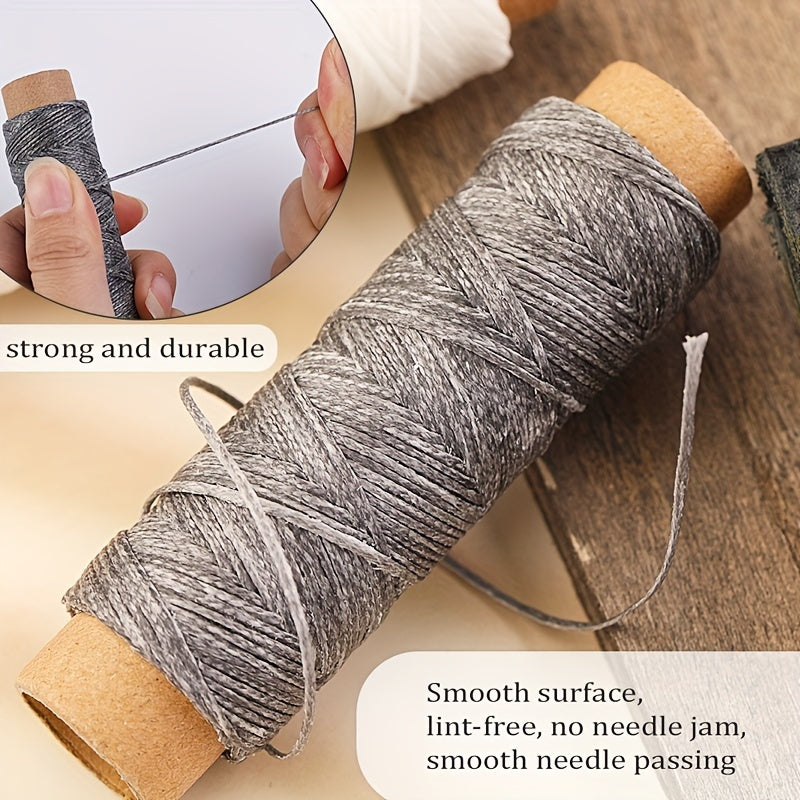 Leather Sewing With 12 Colors Of Wax Thread, Each Size 55, And Each Thread Thread Thread Is Suitable For Leather Craft DIY Book Binding, Shoe Repair, And Leather Sewing