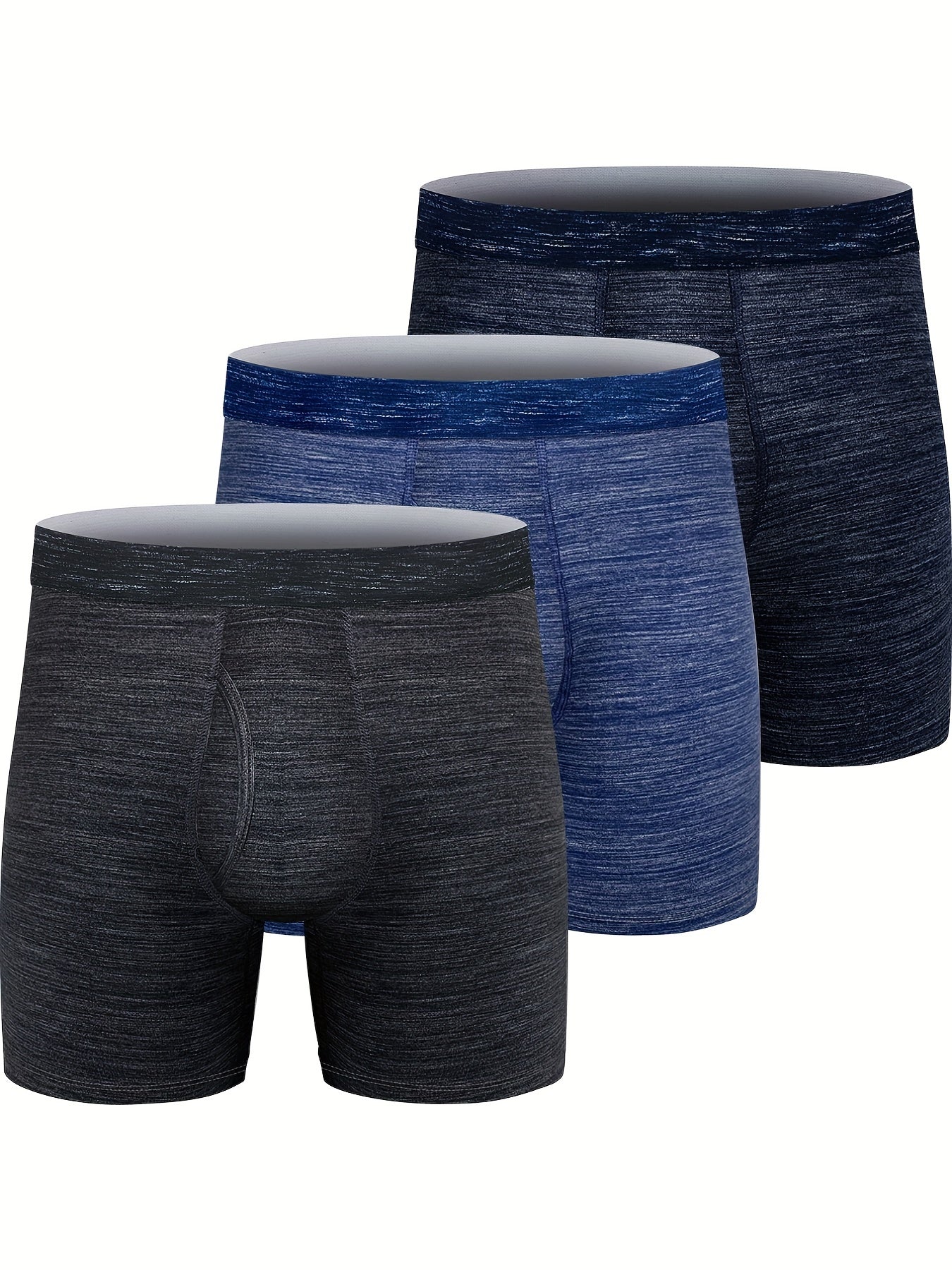 3 peças cuecas boxer com estampa de folha de desenho animado masculino