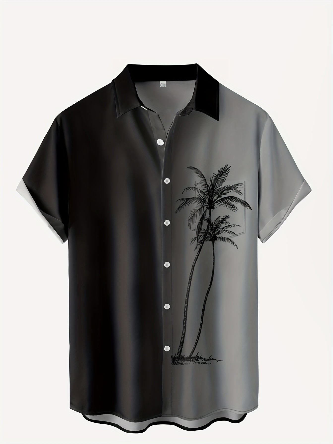 Más tamaño de los hombres del árbol coco manga corta camisa hawaiana, oversized Loose ropa para grandes y altos chicos, los mejores vendedores regalos