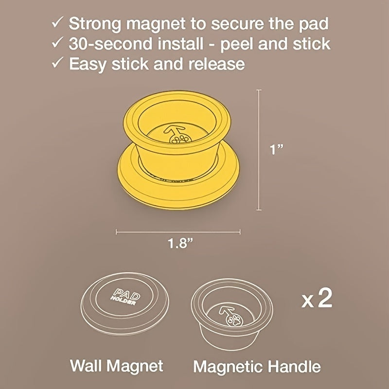 2-حامل وسادة بول الحيوانات الأليفة مغناطيس جداري محمول للكلاب ، حامل وسادة تدريب قعادة لرفع الساق مع لاصق قوي ومغناطيس للكلاب