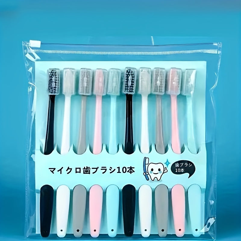 10pcs, Adult Ultra-soft Fine Hair Home Toothbrush, Household Manual Toothbrush