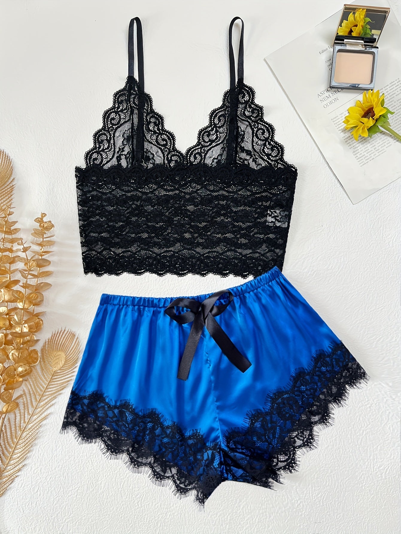 Lace Dessous Set mit Jakobs muschel besatz, BH-und Spitzen besatz, Damen-Dessous und-Unterwäsche