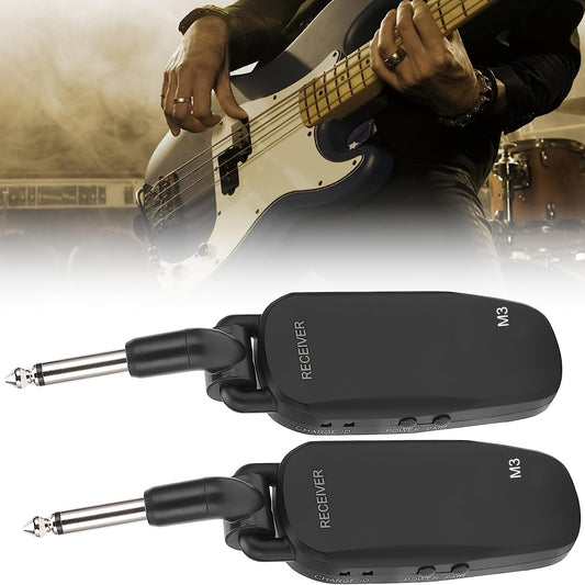 Professional Wireless Guitar Bass Transmitter Receiver System Rechargeable Portable Audio Transmitter for Electric Guitar Bass,Portable Guitar Wireless System