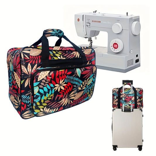 1pc Dustproof Sewing Machine Bag, Portable Carrying Case, Multifunctional Sewing Machine Storage Bag, Travel Tote Bag, Sewing Accessories Organizer To Protect Your Sewing Machine, Organizer Supplies (Color Leaves Printed) Art Supplies