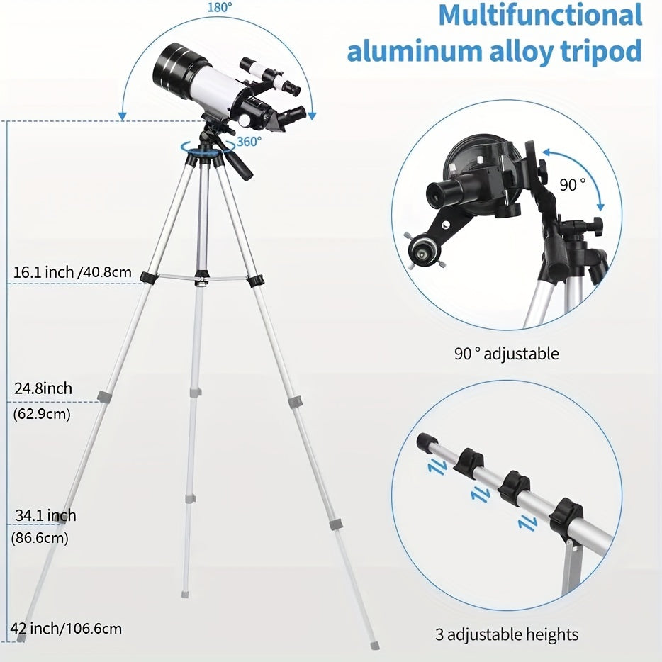 Professional High-power High-definition Large-diameter Astronomical Telescope Multi-layer Coating 250 Times Magnification Multi-layer Coating For Both Heaven And Earth Use 70MM Large Diameter