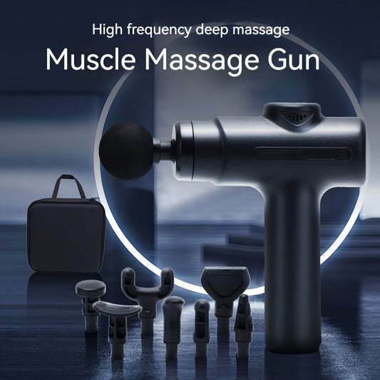 MW Massage Gun Deep Tissue Percussion Massager For Athletes, Handheld Body Back Muscle Massager Gun With 8 Massage Heads