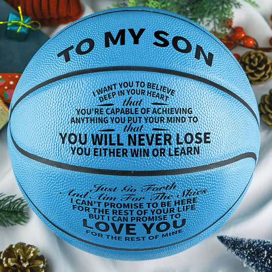 1pc Blue Creative Special Basketball, Ideal Gift For Some Special Occasions Such As Birthdays, Anniversaries, Christmas, International Standard Size(With A Pump)