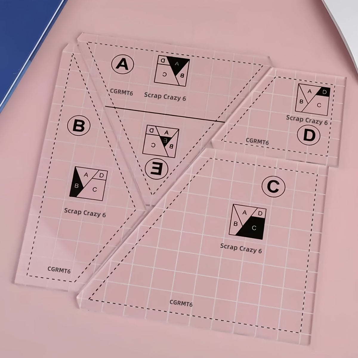 Plantilla para acolchar, Kit de costura de retales, reglas de corte de tela, regla de costura transparente, medición multifuncional a medida, 4 Uds.