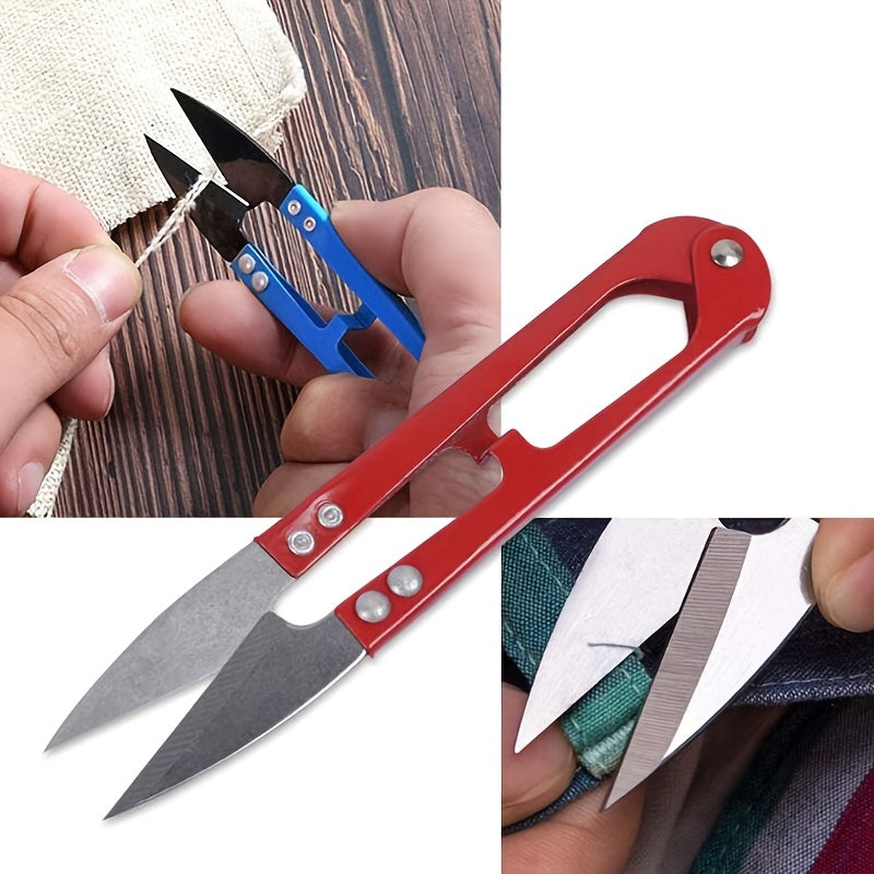 U Sewing Scissors Clippers, Mini Small Thread Snips Trimming Nipper - Great For Stitch, Craft & DIY Supplies (Random Colors)