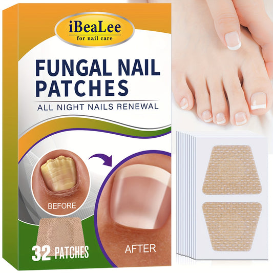 32pcs Fungal Nail Patches,Extra Strength Toenail Fungus Treatment For Toenail Or Fingernail,Nail Repair Patches, Nail Renewal Patches For Damaged & Discoloration Nail,Fast And Effective Fingernails & Toenails Care