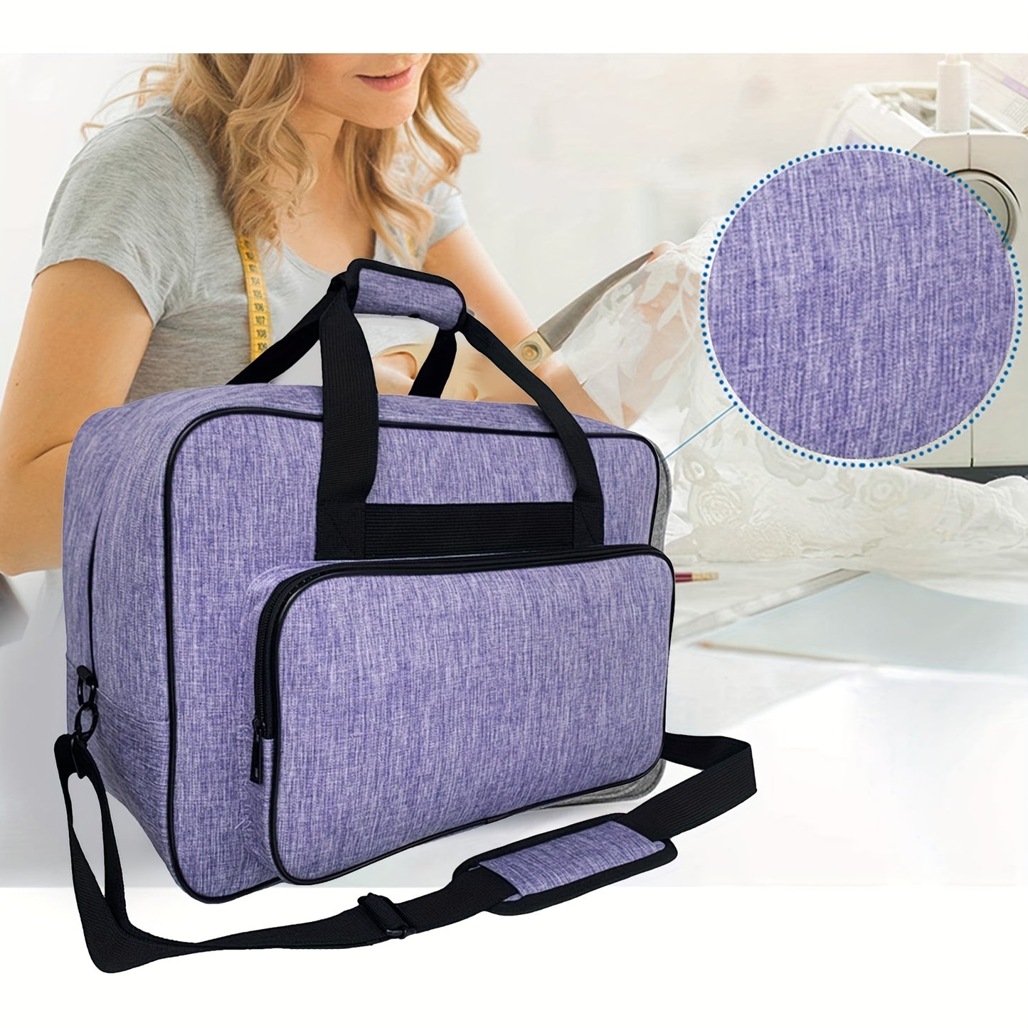 1pc Sewing Machine Carrying Case, Sewing Machine Storage Bag, Universal Tote Bag With Shoulder Strap, Compatible With Most Standard Singer, Brother, Janome, Etc Art Supplies