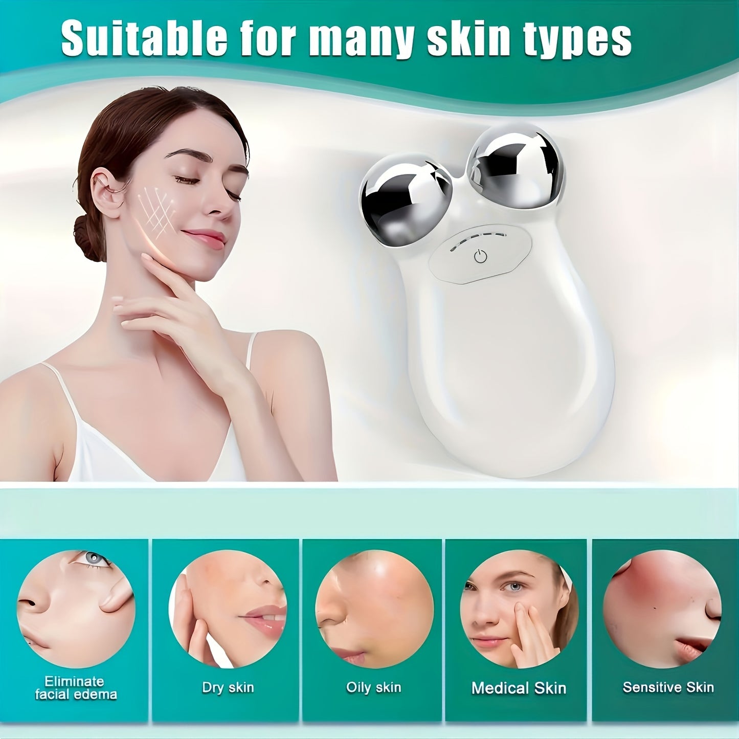 Beauty Instrument V Face Face Massage Instrument, 3D Facial Massage Roller .Achieve Instant Facial Beauty