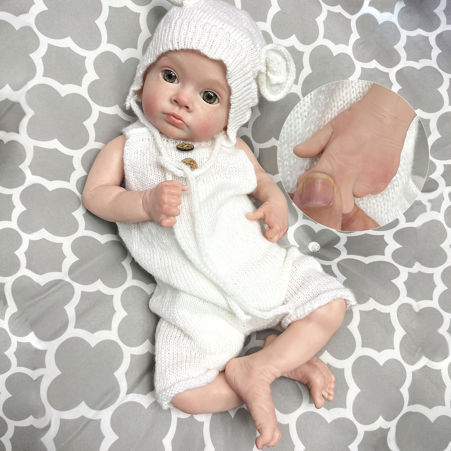 18Inch\u002F45CM All Silicone Doll Girl, Painted Realistic Full Body Soft Solid Silicone Reborn Baby Dolls For Family, Christmas Gift