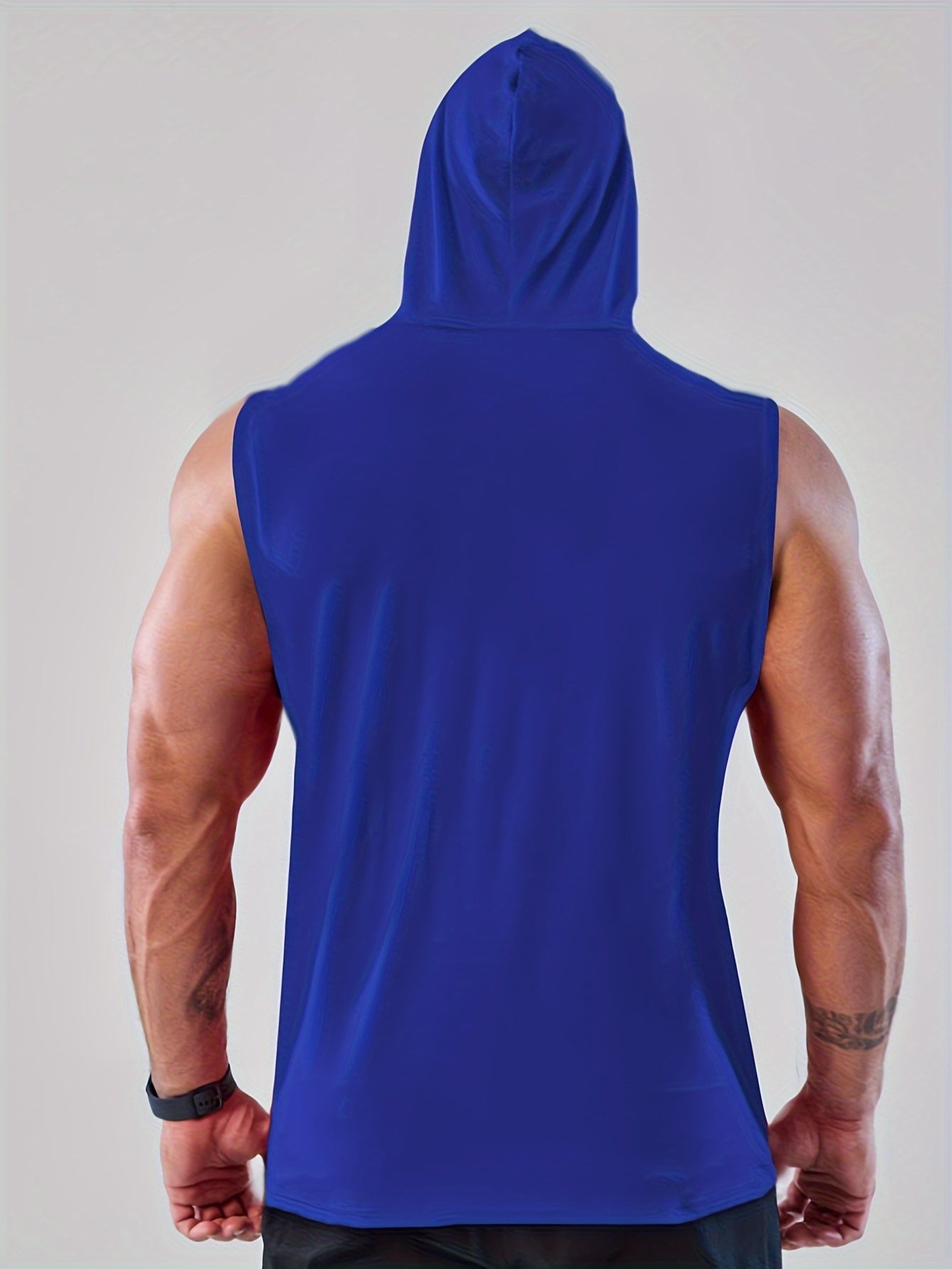 Les Hoodies sans manche solides des hommes plus de taille pour des sports, débardeur à capuchon occasionnel de mode pour l'été, les vêtements des hommes