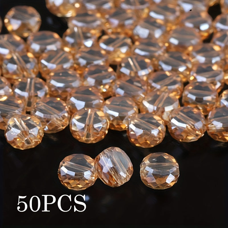 50Pcs 8mm Round Faceted Beads For DIY Valentine's Day Bracelet Necklace Jewelry Making Accessories