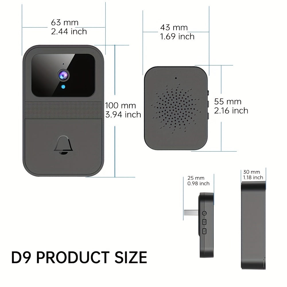 1 Set, Wifi Video Doorbell Rechargeable 480P Camera Pixel Doorbell , APP Supported Video Talk Function Free Cloud Storage