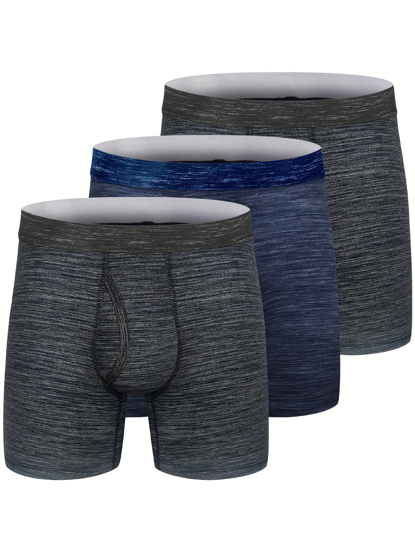 3 peças cuecas boxer com estampa de folha de desenho animado masculino