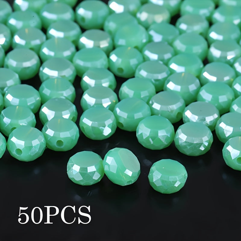 50Pcs 8mm Rond Perles À Facettes Pour BRICOLAGE Saint Valentin Bracelet Collier Bijoux Fabrication Accessoires