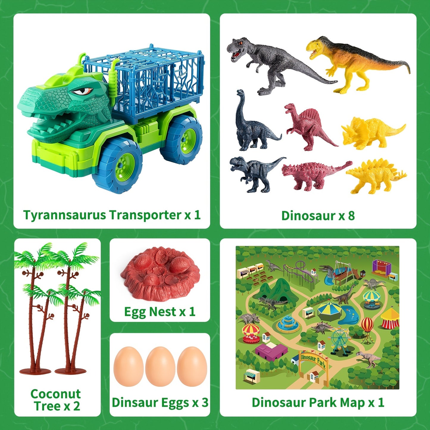 Jurassic Adventure Awaits! 8 Dino Figures, Truck, Eggs & Play Mat - Perfect Dinosaur Play Set For Kids 3-5 Years!