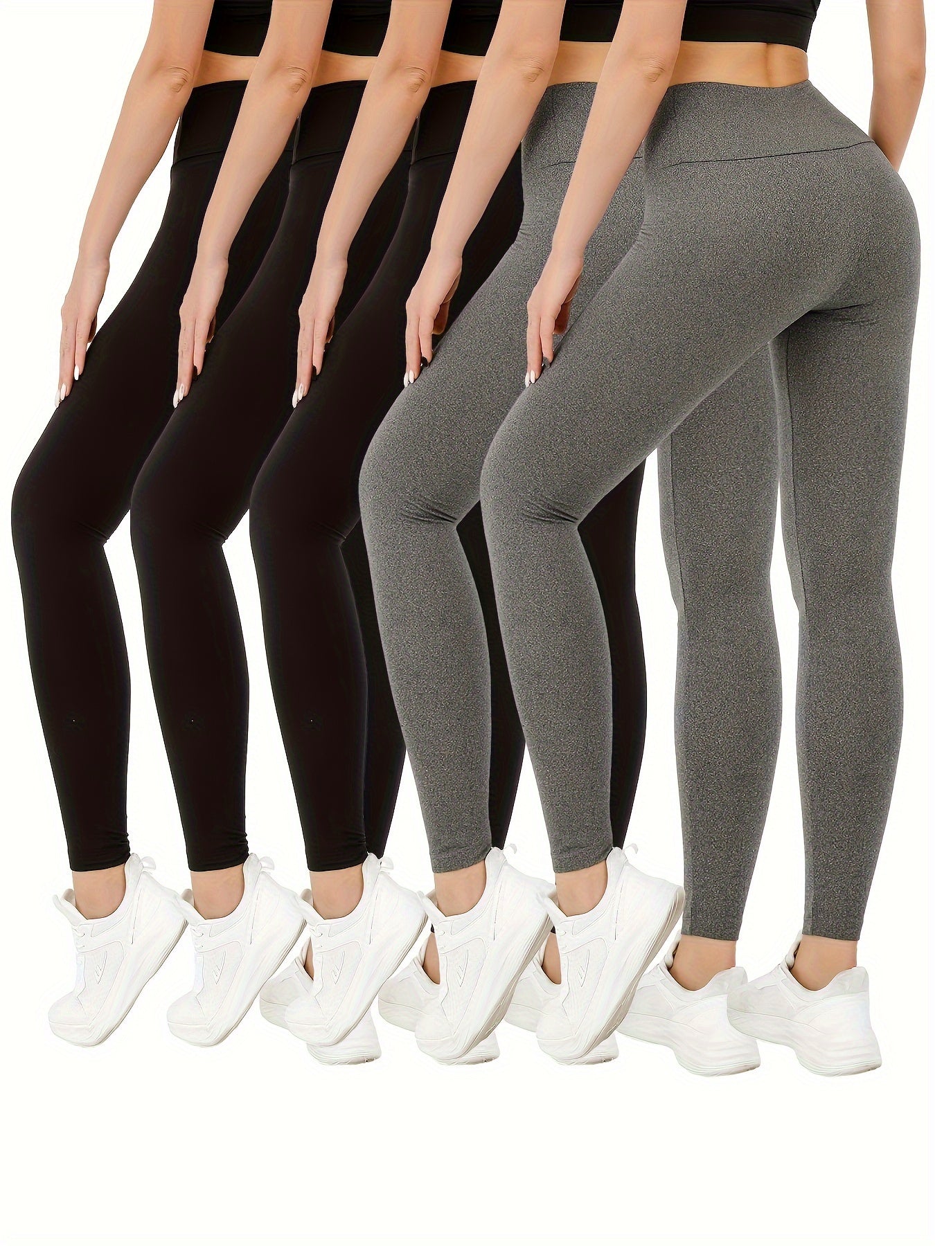 5 Pack  Seamless Super Soft Leggings For Women, High Waisted Tummy Control No See Through Workout Yoga Running Tight  Pants, Women's Activewear