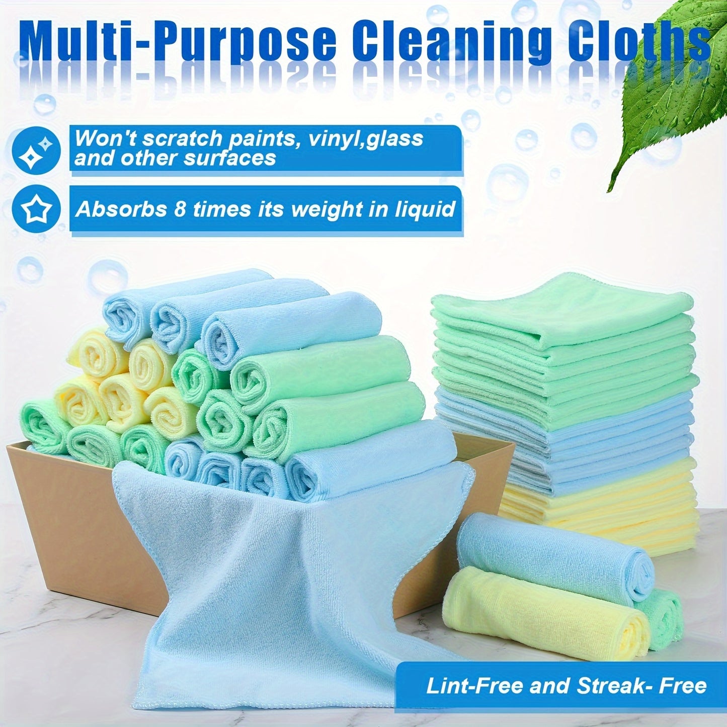 210pcs, Microfiber Cleaning Cloth, Dishwashing Cloth, Multifunctional Cleaning Towel, Household Rag, Kitchen Bathroom Cleaning Towel, Durable Absorbent Towel,  Easily Remove Stains And Grease, Cleaning Supplies, Cleaning Gadgets, Christmas Supplies