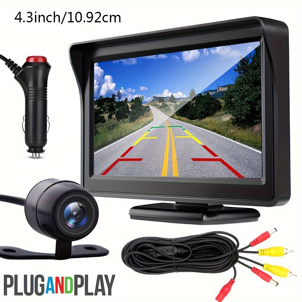 Atualize seu carro com uma câmera reversa HD à prova d&#39;água e tela 4.3