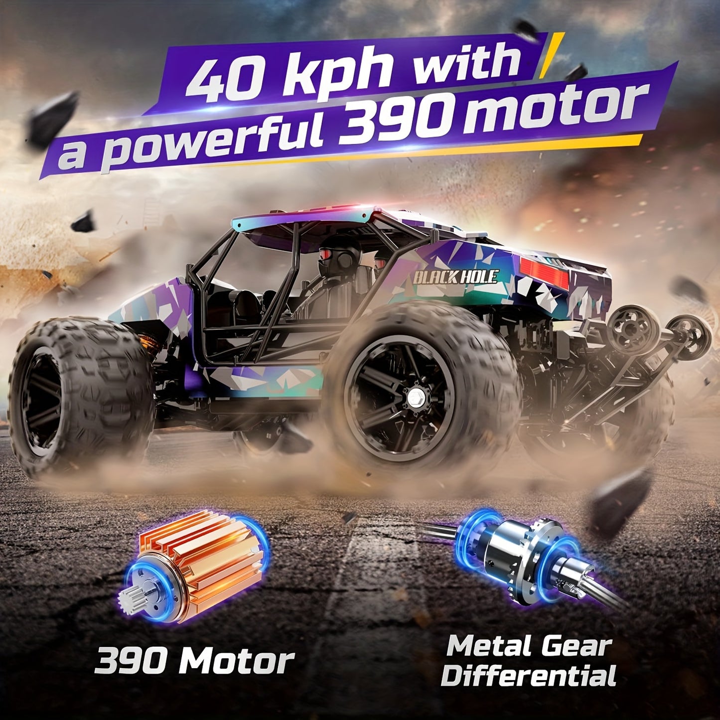 All-Terrain Off-Road RC Stunt Car With 50miles Per Hour High Speed, Powerful Brushless Motor, Waterproof Electric Tuning Design, Electronic Stepless Speed Regulatorm,Christmas Gift For Boy