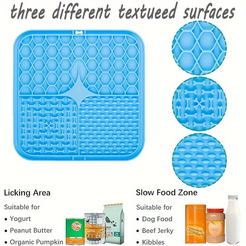 4pcs\u002FSet Pet Feeding Supplies, Silicone Pet Placemat Slow Feeder Dog Licking Mat With Puzzle Food Bowl And Pet Comb Brush