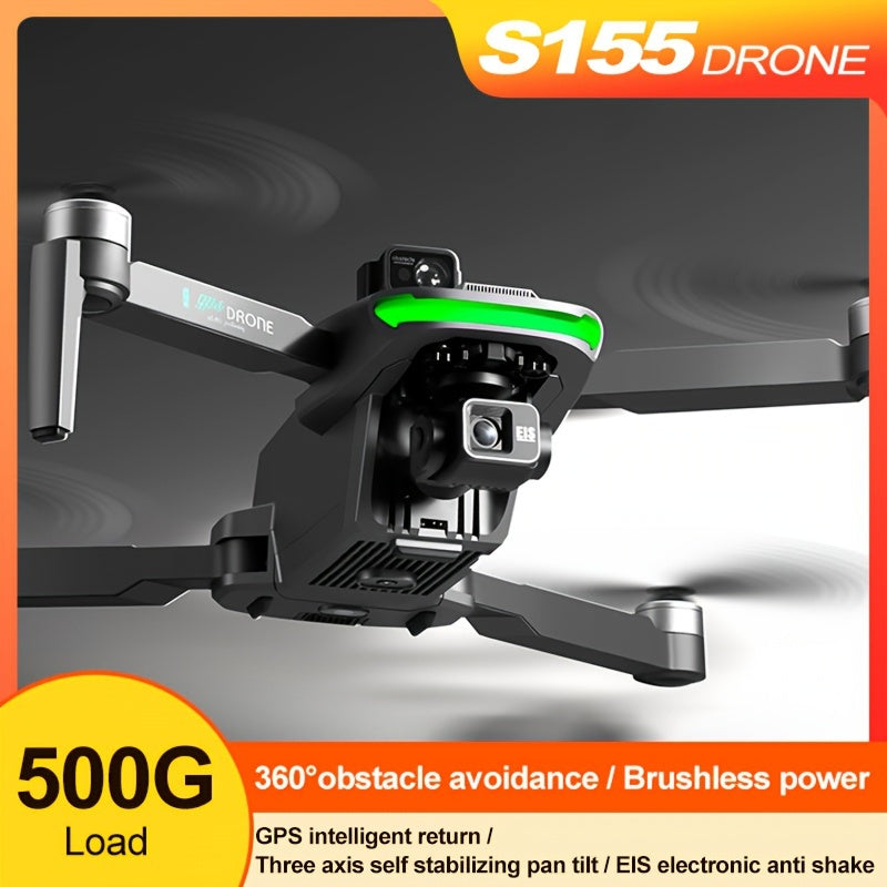 Caméra 3 axes Gimbal S155 Quadcopter Drone Drone 2K, évitement d'obstacles à 360 &deg;, charge utile 500g, retour intelligent à la maison Parfait pour les débutants Cadeaux pour hommes et adolescents.