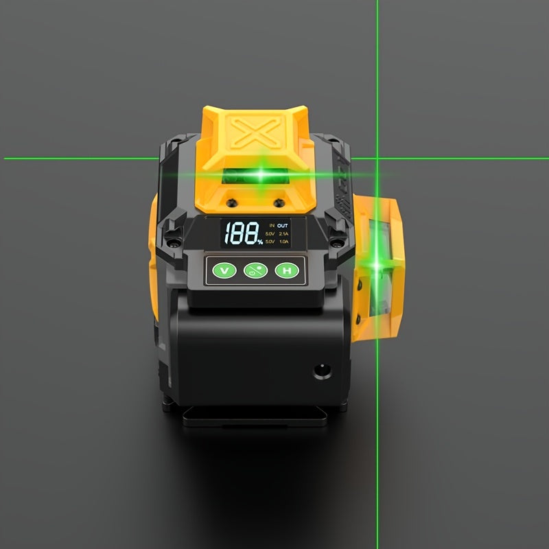 1pc Self Leveling Green Laser Level, 12 \u002F 16 Line Green, High-precision Cross Line Laser Level, Horizontal And Vertical Green Beam Laser Tools