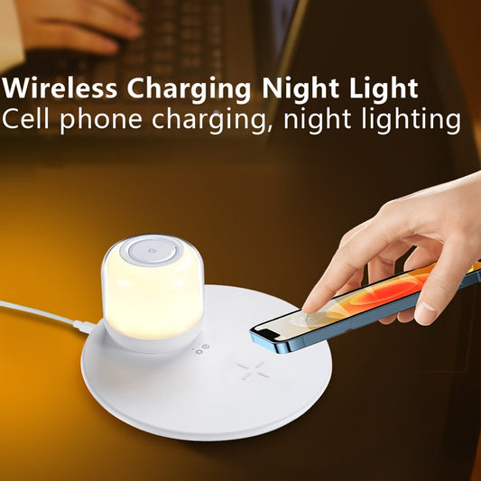 Mobile Phone Wireless Charger With Night Light With Brightness Adjustment