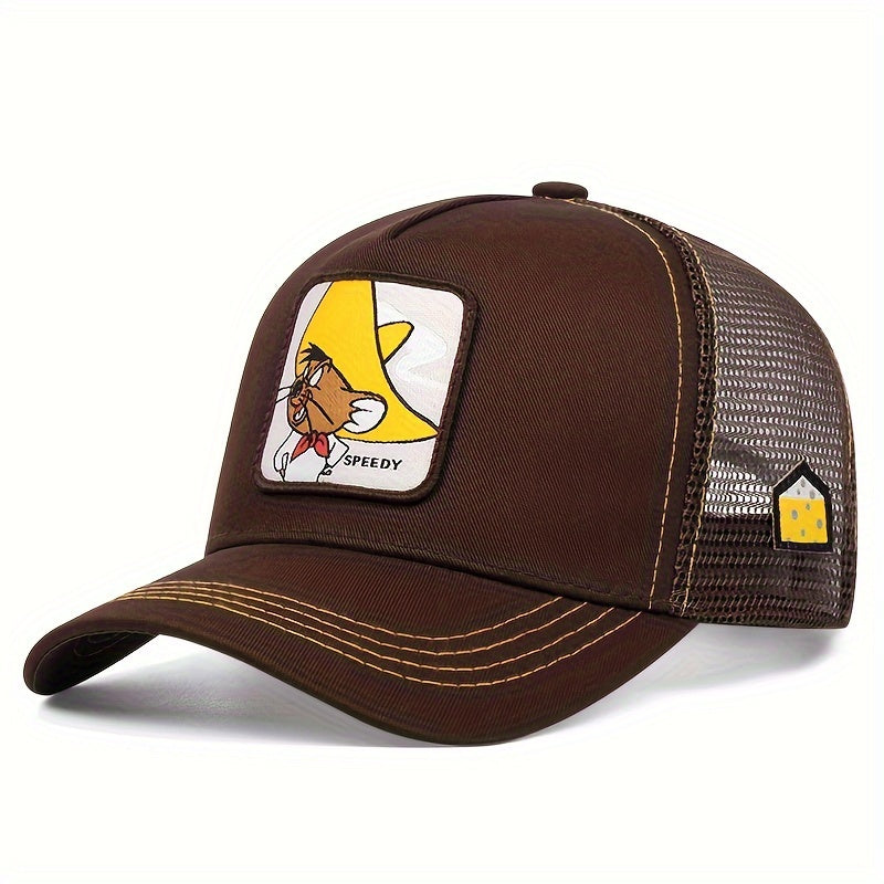 Mignon Souris Patch Trucker Chapeau De Bande Dessinée Broderie Maille Casquette De Baseball Respirant Réglable Anime Soleil Chapeaux Pour Les Femmes et Hommes