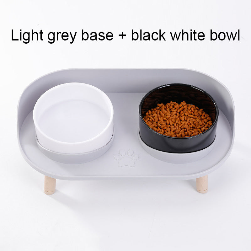 Pet Table Cat Bowl Dog Bowl Pet Double Feeding Bowl Neck Protection Non-Slip Bowl Water Food Feeder