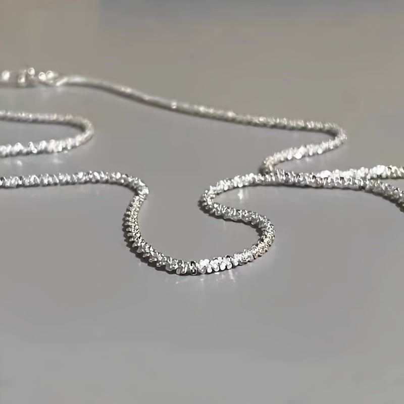 925 Sterling Silver Necklace Female Silver Chain Without Pendant 925 Clavicle Chain Naked Chain Galaxy Chain Thin Chain Stacked