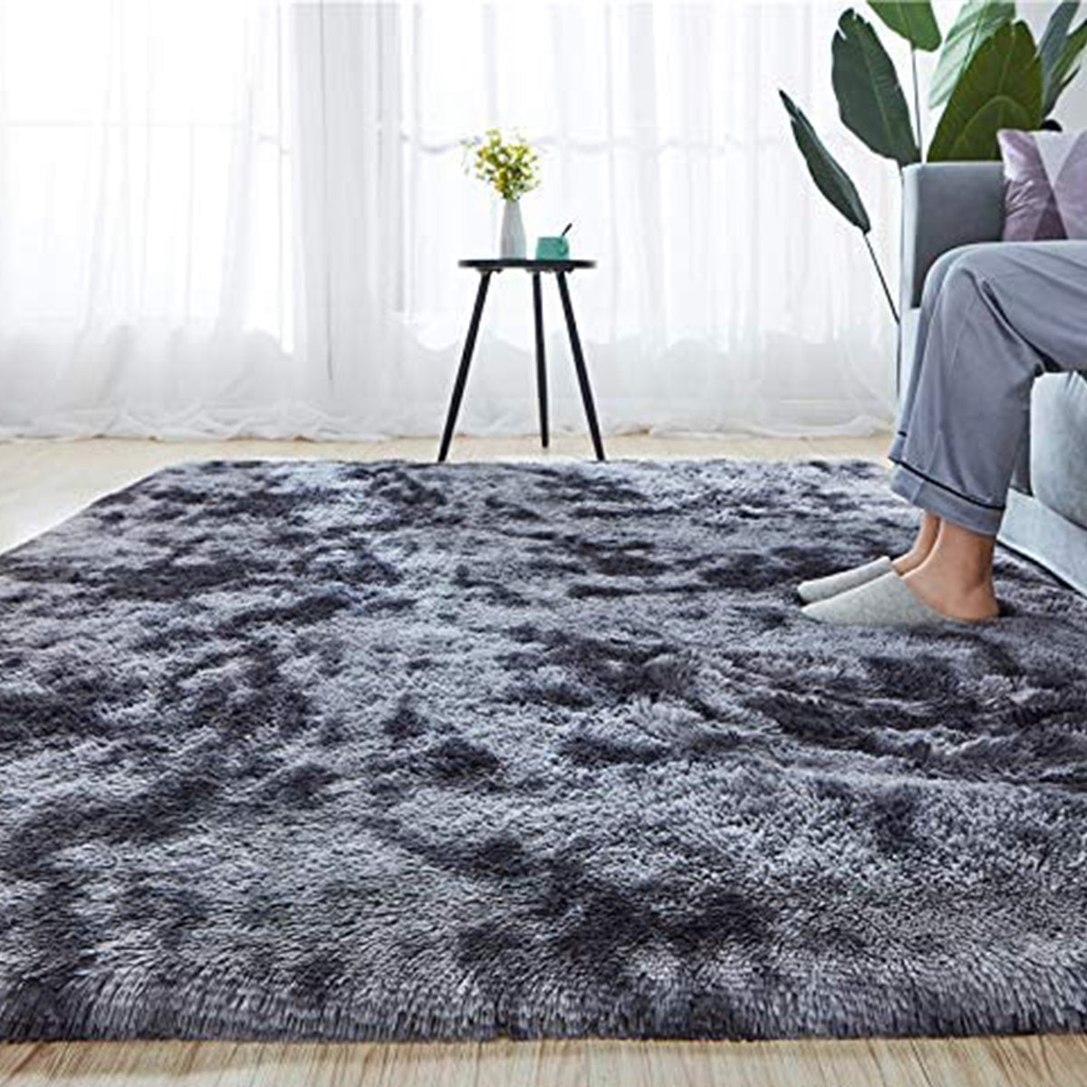 1pc Furry Floor Mat, Modern Bedroom Area Rug Non-Slip Large Fluffy Shaggy Indoor Carpet, For Home Living Room Decor (78.7*110.2in)