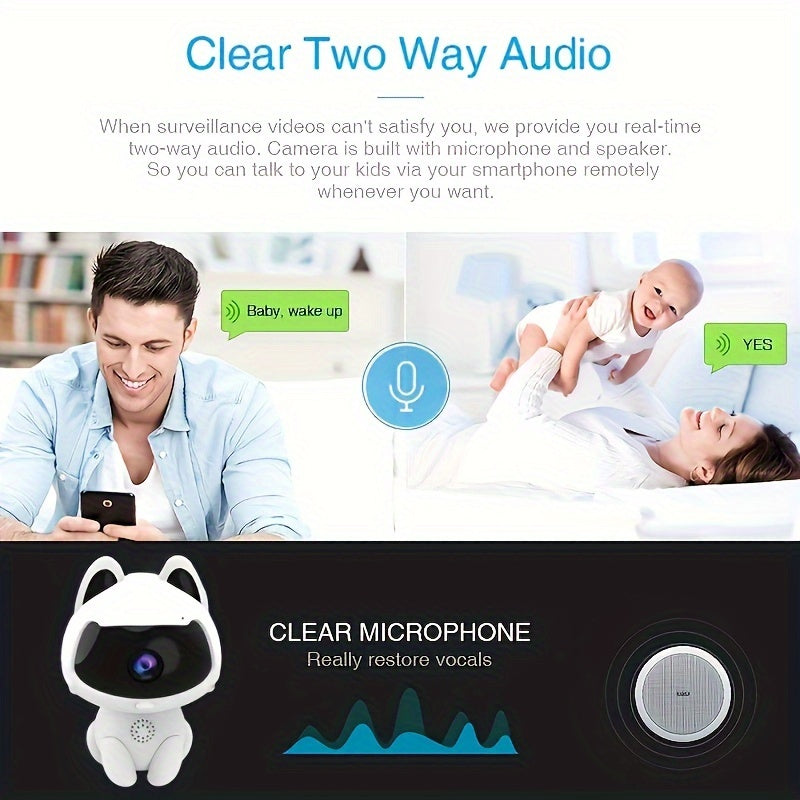 Intelligent Infant Home Monitoring Camera 1080P Wireless Camera Indoor Card Machine With Motion Detection, Sound Detection And Sound Alarm Function