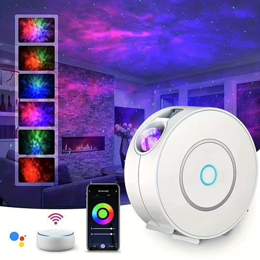 Smart Star Projector Connects To Wifi Universe Night Light, Voice And APP Control Environment Change, Home Bedroom Sleep Aid And Home Decoration